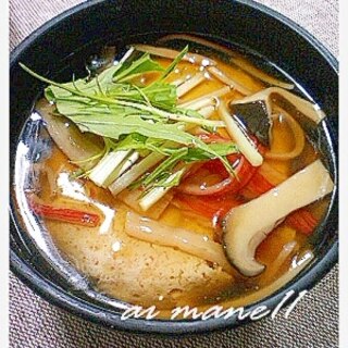 人参たっぷり豆腐まんじゅうのあんかけ